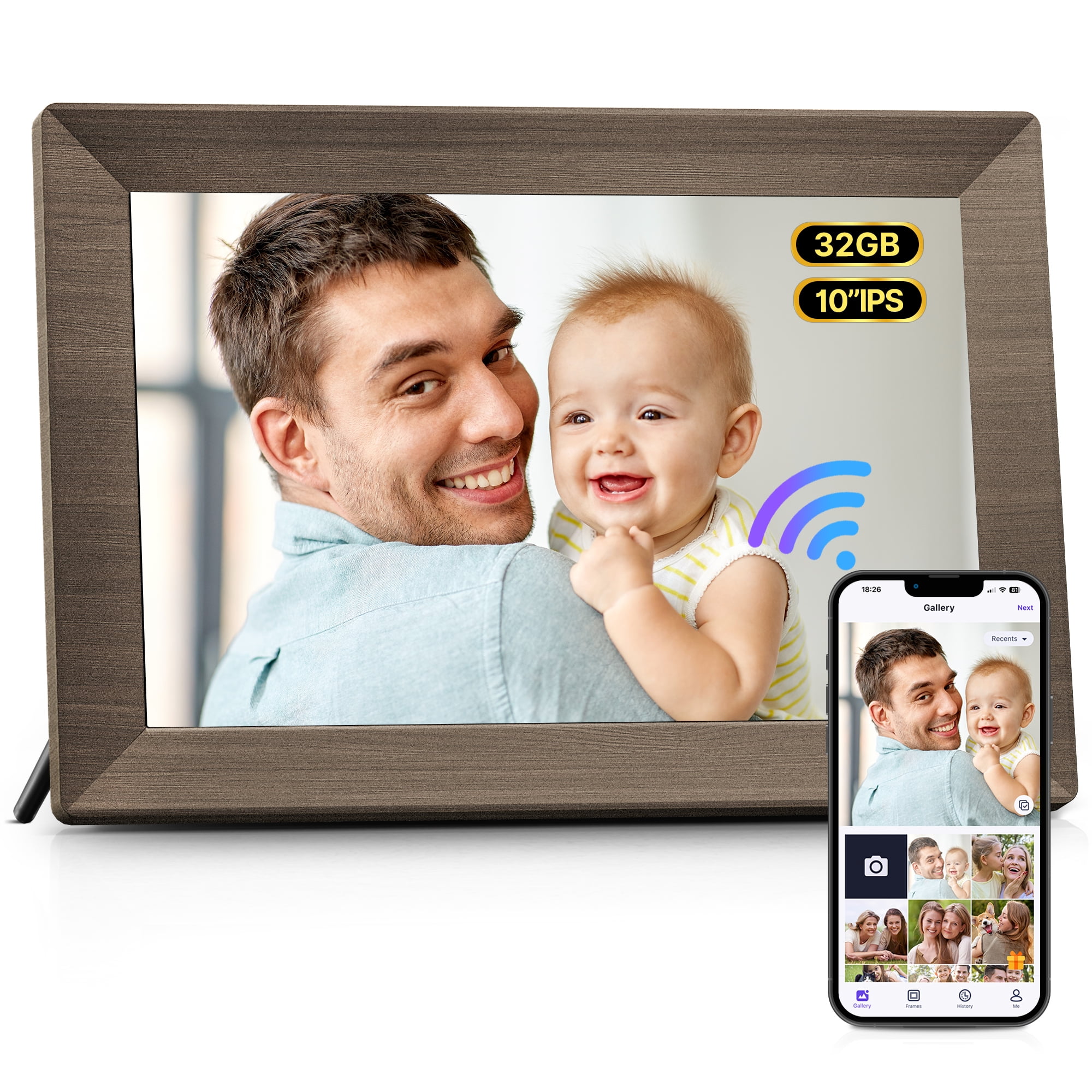 TEMASH WiFi Digital Photo Frame 32GB Storage 10.1" Electronic Picture