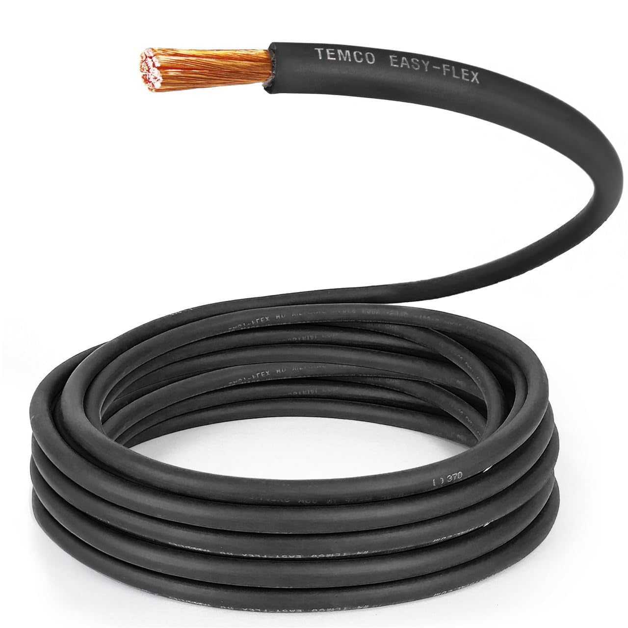 TEMCo 1 Gauge AWG 50 Ft Black Flexible Copper USA Welding Cable Battery Wire
