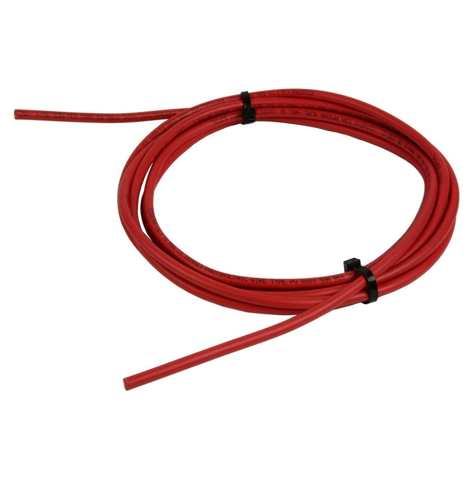 TEMCo 10 AWG/Gauge Solar Cable - Made in The USA 20 Feet Red(Variety of Lengths Available) 20 ft.