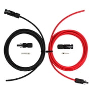 TEMCo 10 AWG PV Solar Extension Wire, 10 Ft Pair, Staubli MC4 Connectors