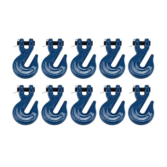 TEMCo 10 Lot 3/8" Chain Grab Hook Pin Clevis Rigging Tow Transport Truck Trailer Grade 70