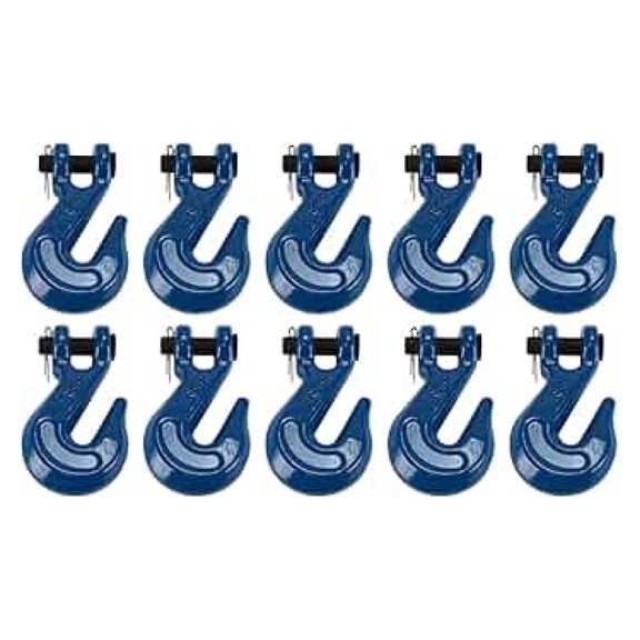 TEMCo 10 Lot 5/16" Chain Grab Hook Pin Clevis Rigging Tow Transport Truck Trailer Grade 70