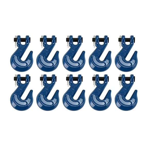 TEMCo 10 Lot 5/16" Chain Grab Hook Pin Clevis Rigging Tow Transport Truck Trailer Grade 70