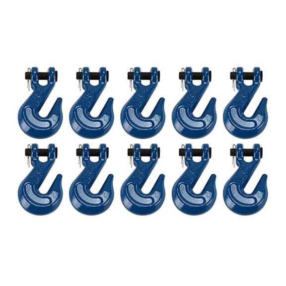 TEMCo 10 Lot 5/16" Chain Grab Hook Pin Clevis Rigging Tow Transport Truck Trailer Grade 70