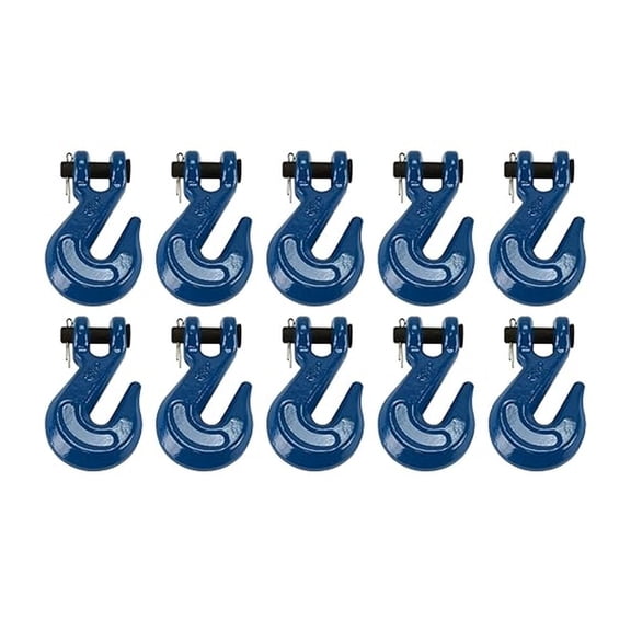 TEMCo 10 Lot 5/16" Chain Grab Hook Pin Clevis Rigging Tow Transport Truck Trailer Grade 70