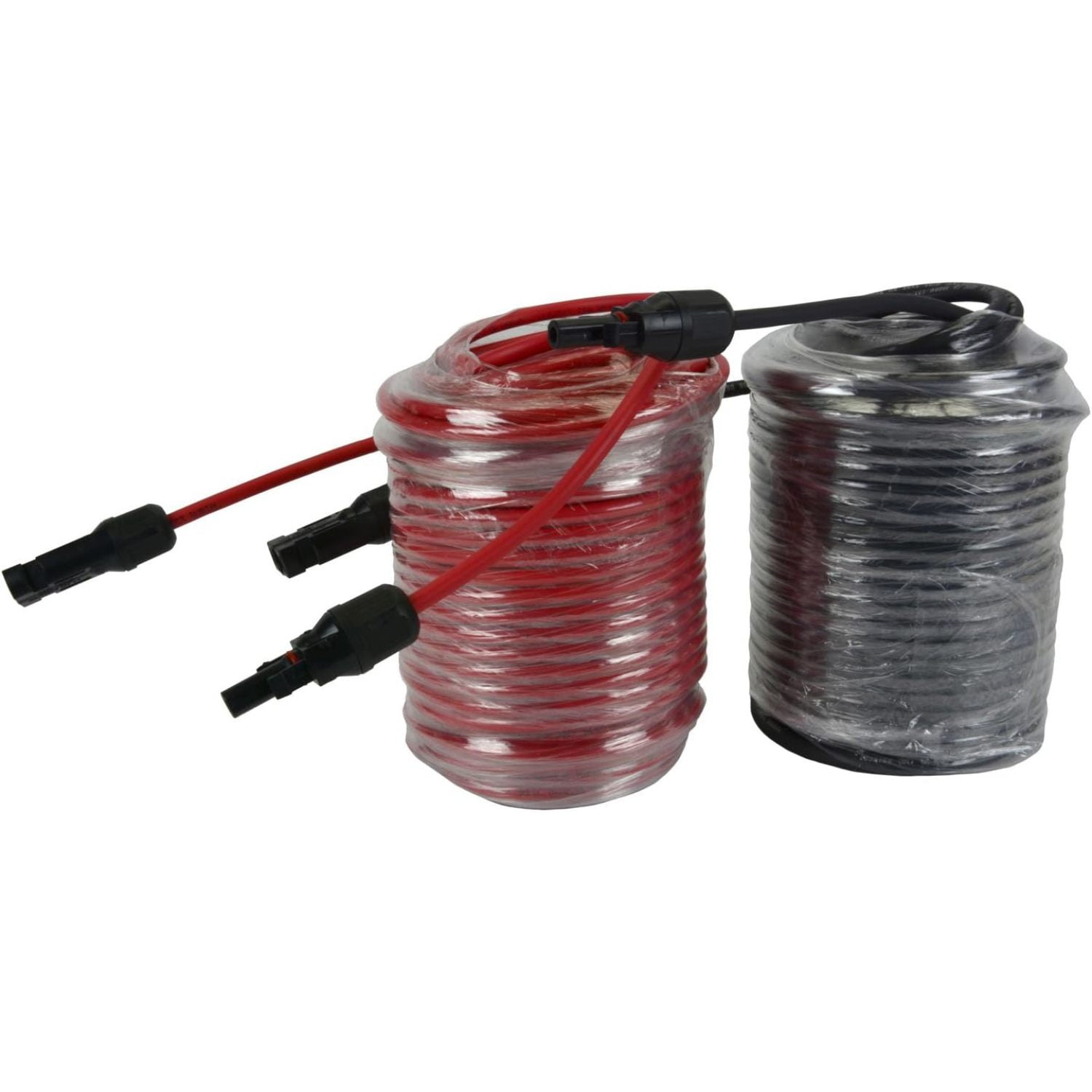 TEMCo 100' Red + 100' Black 10 AWG/Gauge Solar Panel Extension Cable with M/F Solar Connector Ends (Variety of Lengths Available)