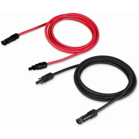 TEMCo 8 AWG Solar Panel Extension MC4 PV Cable - 2.5 Ft Black + 2.5 Ft Red USA