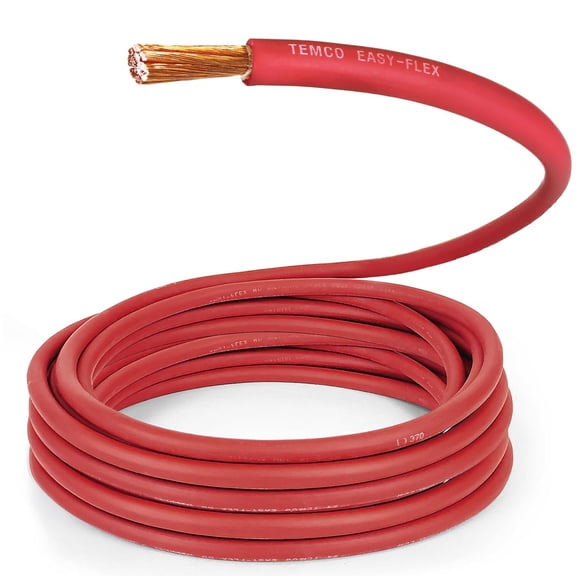 TEMCo 2 Gauge AWG 200 Ft Red Flexible Copper Welding Cable Battery Wire USA