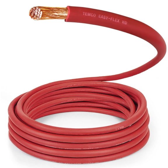 TEMCo 4/0 Gauge AWG 150 Ft Red Flexible Copper USA Welding Cable Battery Wire