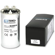 TEMCo 45 uF Run Capacitor CBB65, 45 MFD, 370V, Round, 50/60Hz