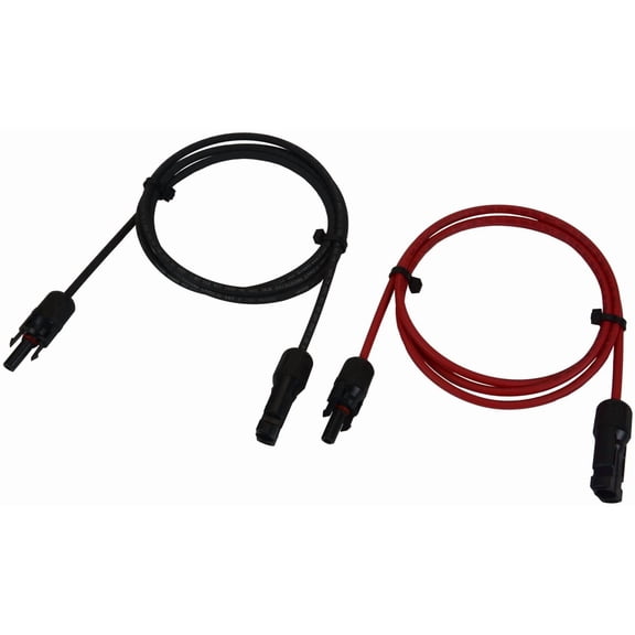 TEMCo 12 AWG Solar Panel Extension MC4 PV Cable - 5 Ft Black + 5 Ft Red USA