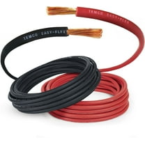 TEMCo 6 Gauge AWG 5 Ft Black   5 Ft Red Flexible Copper USA Welding Cable Battery Wire