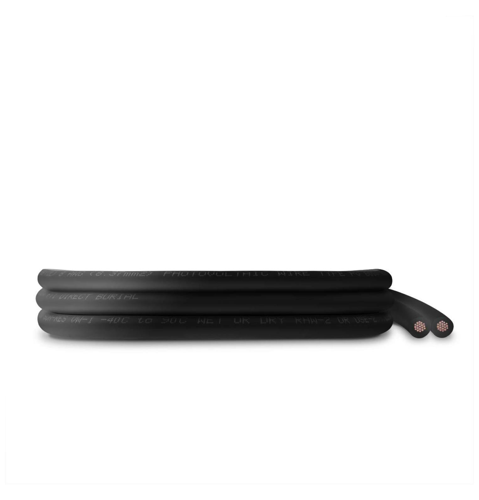 TEMCo 8 AWG/Gauge Solar Cable - Made in The USA 25 Feet Black (Variety of Lengths Available)