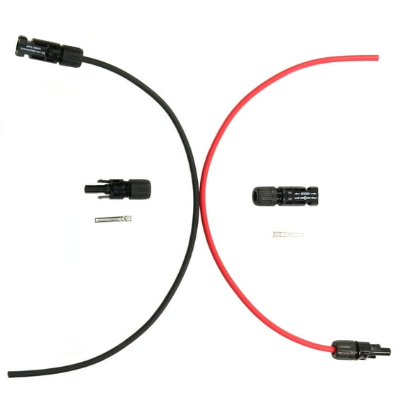 TEMCo 8 AWG PV Solar Extension Wire, 5 Ft Pair, Staubli MC4 Connectors