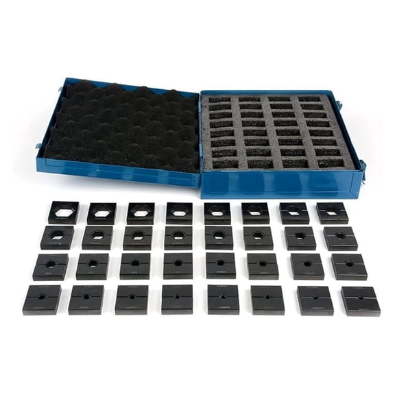TEMCo TH0415 32-Pair Die Set for TH0005 Crimper - 10-600MCM Cable Lugs - TRUE-HEX Crimp Dies - Compatible with TH0400 - Black Oxide Coated