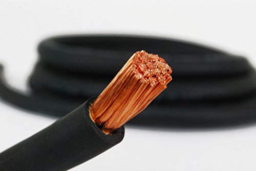 TEMCo WC0003-15 ft 2/0 Gauge AWG Welding Lead & Car Battery Cable Copper Wire Black | Made in USA