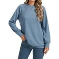 thumbnail image 1 of TEMEFON Women's Crewneck Sweatshirts Lightweight Long Sleeve Tunic Tops Cute Pullover Shirts, 1 of 5