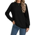 thumbnail image 1 of TEMEFON Women's Crewneck Sweatshirts Lightweight Long Sleeve Tunic Tops Cute Pullover Shirts, 1 of 5