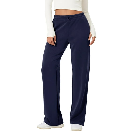 TEMOFON Women's Wide Leg Sweatpants with Pockets High Waisted Lounge Pants Casual Drawstring Athletic Joggers