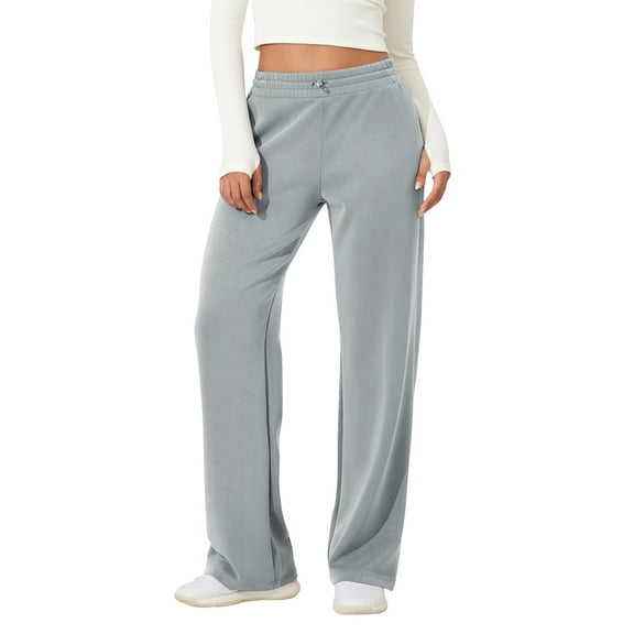 TEMOFON Women's Wide Leg Sweatpants with Pockets High Waisted Lounge Pants Casual Drawstring Athletic Joggers