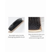 TEMI Adult Professional And Personal Boar Plastic Wire Bristle Hair Brush, Detangling, Biege
