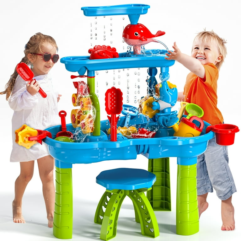 Dropship Kids Sand Water Table For Toddlers, 3-Tier Sand And Water Play  Table Toys For Toddlers Kids, Activity Sensory Tables Outside Beach Toys  For Toddler Boys Girls Age 1-3 3-5 Gift to