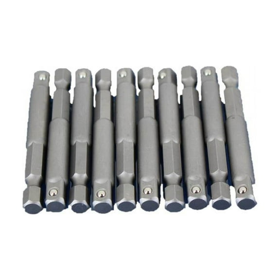 TEMO 10 pc 1/4 Inch (6 mm) Power Socket Extension Adapter Bit Set for Impact Driver