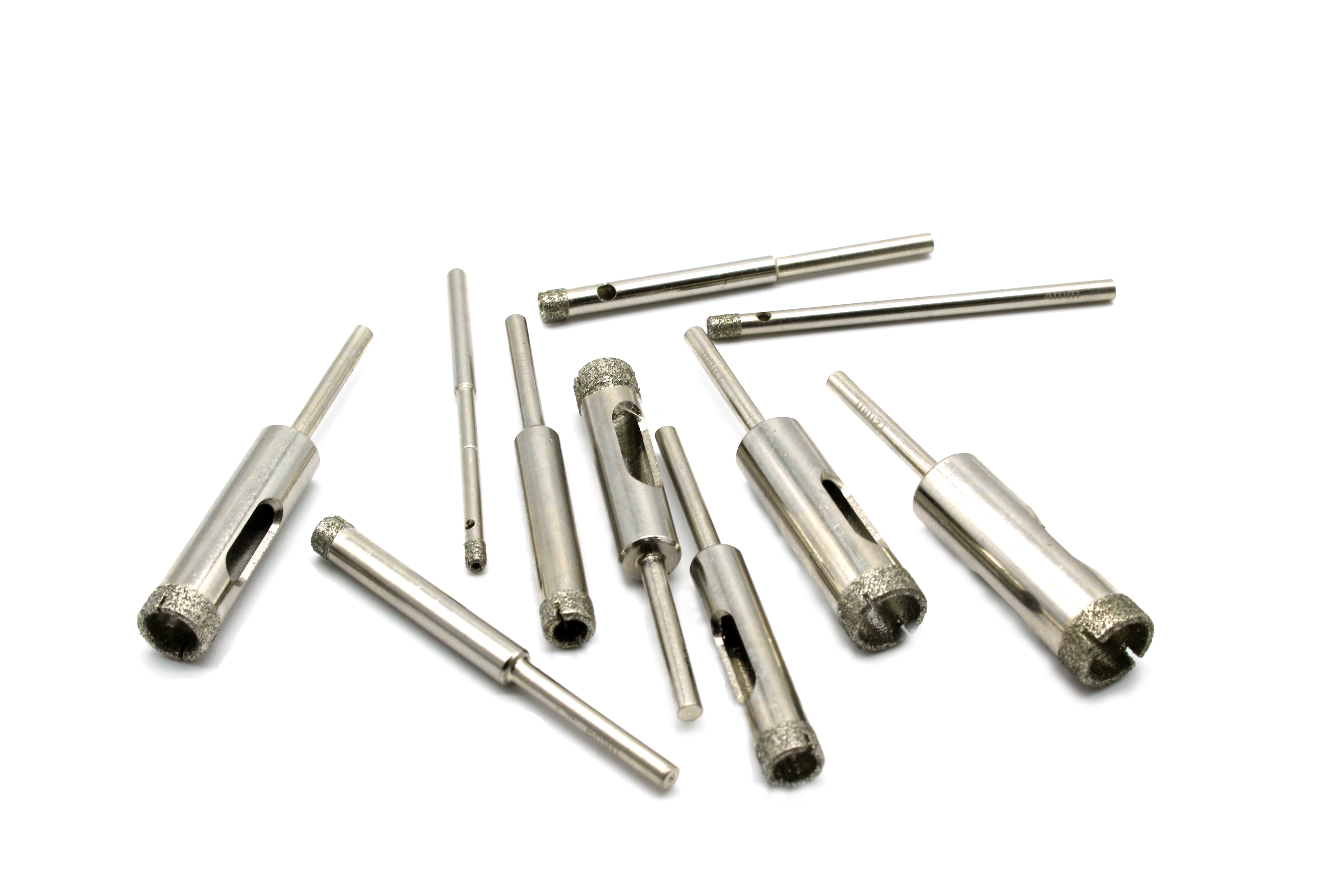 TEMO 10 pc 1/8 To 1/2 Inch (3-12 mm) Premium Diamond Coated Drill Hole Saw 1/8 Inch (3 mm) Shank for Dremel and Compatible Rotary Tools