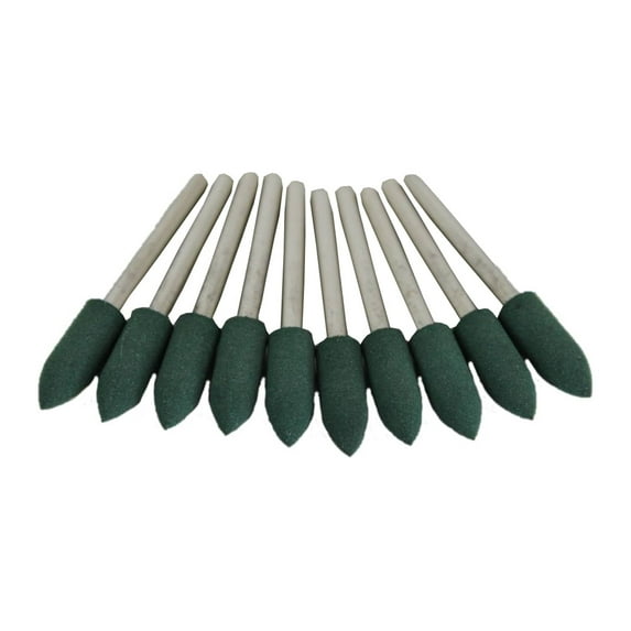 TEMO 10 pc 6 mm (1/4 Inch) Bullet Rubber Rotary Tool Polishing Burr with 3 mm (1/8 Inch) Shank for Dremel and Compatible