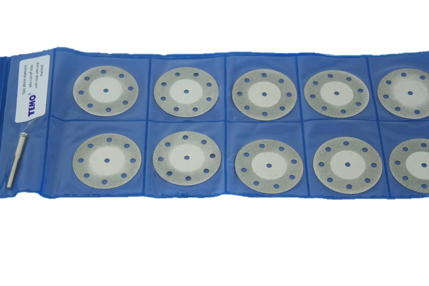 TEMO 10 pc Breath 1.5 Inch (40 mm) Diamond Coated Cutoff Wheel Saw Disc 1/8 Inch (3 mm) Shank for Dremel and Rotary Tools