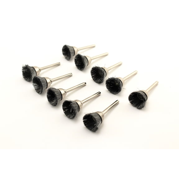TEMO 10 pc Carbon Steel 1/2 Inch (13 mm) Cup Wire Brushes #442 with 1/8 Inch (3 mm) for Dremel and Compatible Rotary Tool