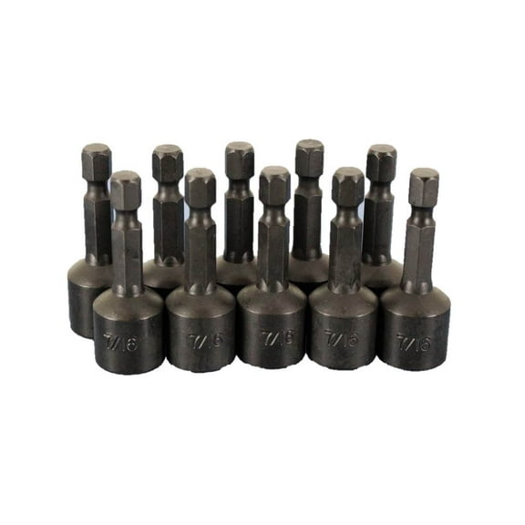 TEMO 10 pc Impact Ready 7/16 Inch (11 mm) Magnetic Nutsetter Set