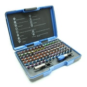 TEMO 100 Piece Color Coded Impact Ready Security Bits Screwdriver Set Kit with 2 Quick Chucks