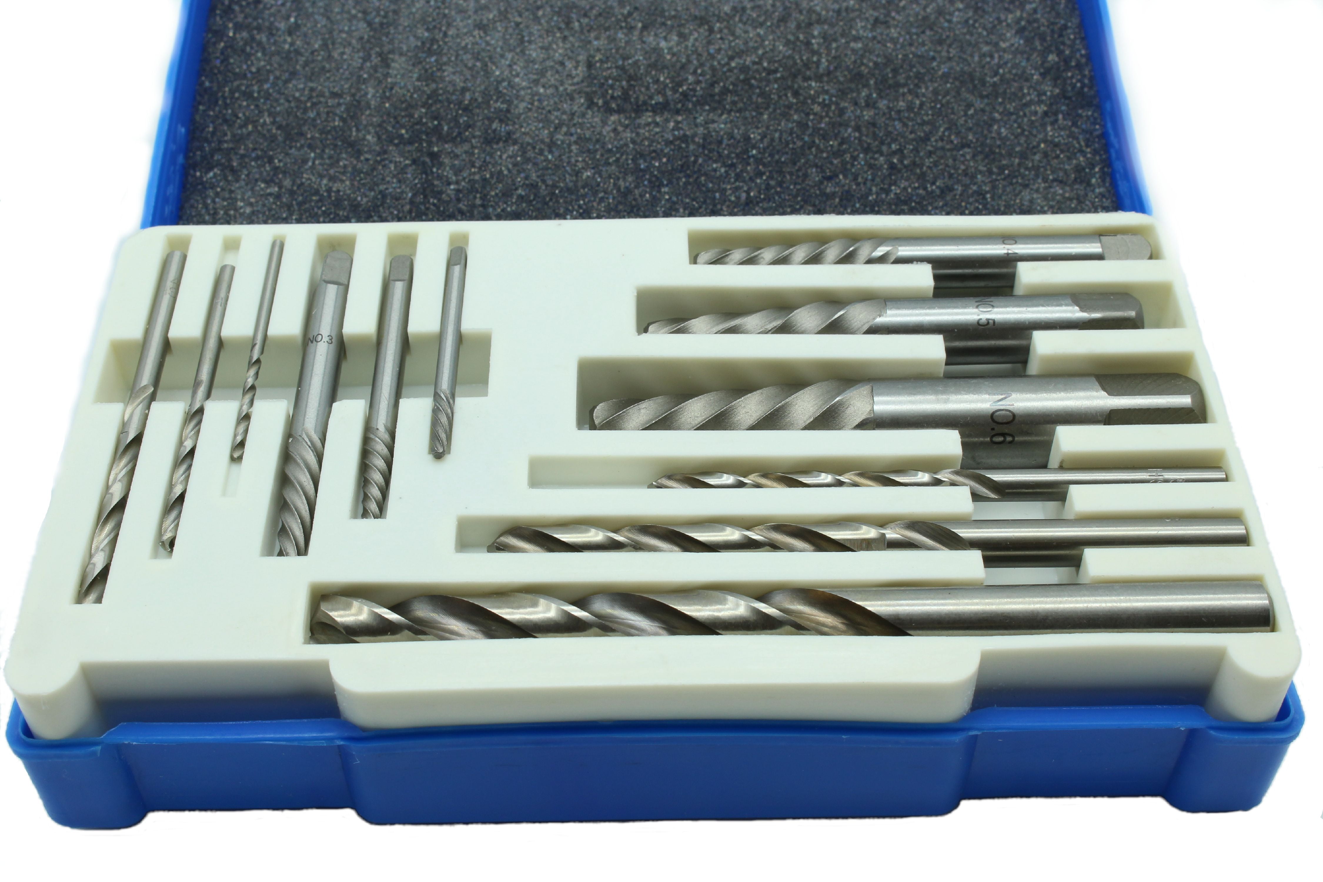 TEMO 12 pc Screw Extractor Damaged Broken Bolt Removal Set Kit Drill