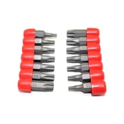 TEMO 14 pc T10H-T40H Tamper Proof 6 point Security Torx Impact Ready 1 Inch 25 mm Long Screwdriver Insert Bit Set
