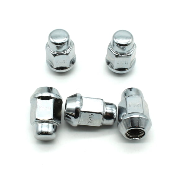 TEMO 20 Pc Chrome 12mm (15/32 inch) x 1.50mm (1/16 inch) Bulge Acorn Lug Nut Wheel Lock Screw