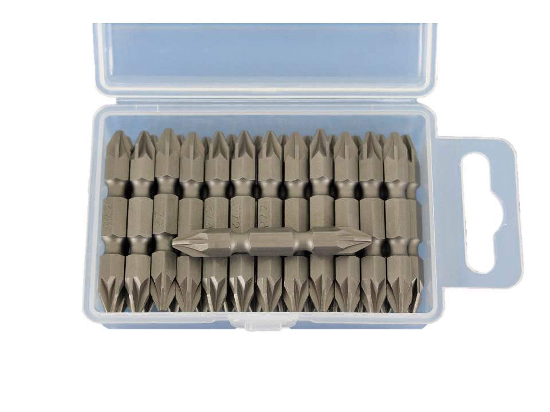 TEMO 25 pc PZ2 Pozi Drive Impact Ready Double Ended 2 Inch (50 mm) Screwdriver Insert Bits