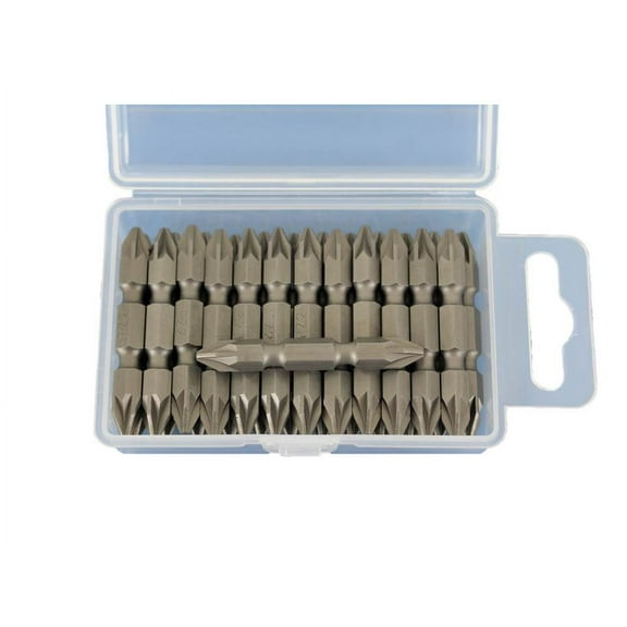 TEMO 25 pc PZ2 Pozi Drive Impact Ready Double Ended 2 Inch (50 mm) Screwdriver Insert Bits