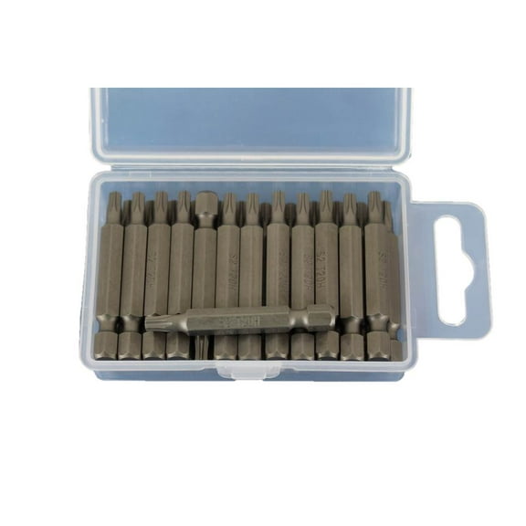 TEMO 25 pc T20H Tamper Proof Security Torx 6 point 2 Inch (50 mm) Screwdriver Insert Bits