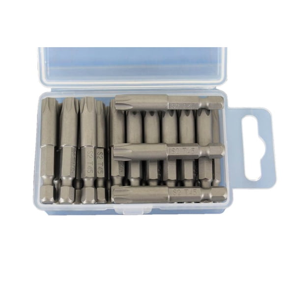 TEMO 25 pc T45 Torx 6 point 2 Inch (50 mm) Screwdriver Insert Bits