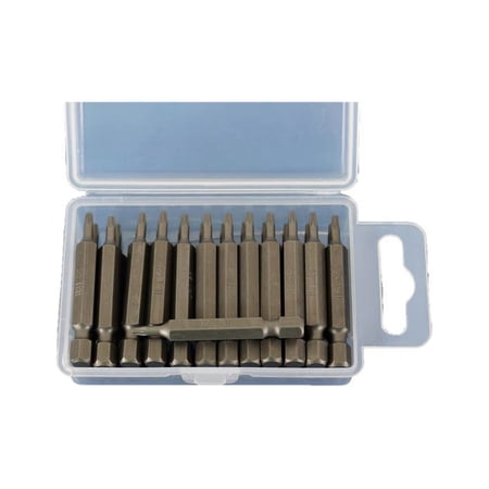TEMO 25 pc T8H Tamper Proof Security Torx 6 point 2 Inch (50 mm) Screwdriver Insert Bits