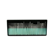 TEMO 30 pcs Medium Diamond Coated Burrs Glass Drill Bit Grit 120 with 1/8 Inch 3 mm Shank for Dremel and Rotary Tools