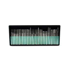 TEMO 30 pcs Medium Diamond Coated Burrs Glass Drill Bit Grit 120 with 1/8 Inch (3 mm) Shank for Dremel and Rotary Tools