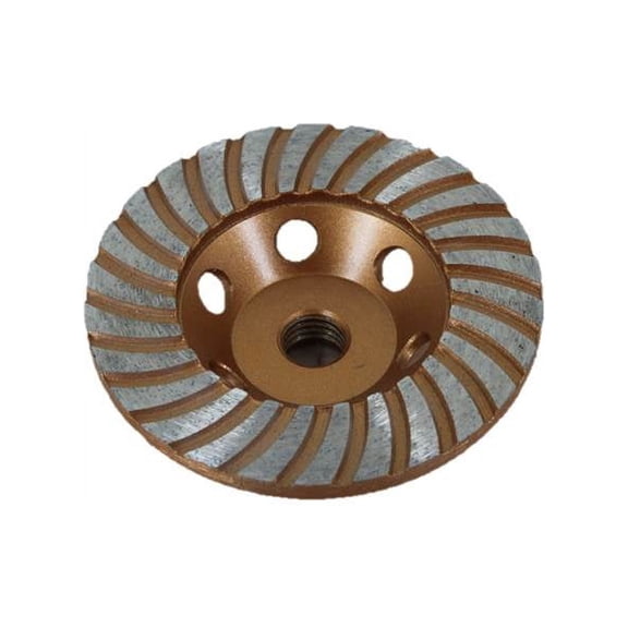 TEMO 4 Inch (100 mm) Diamond Turbo Segment Grinding Cup Wheel 5/8 Inch Thread Arbor for Marble Tile Concrete and Rock