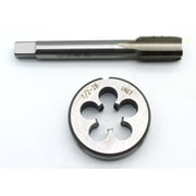 TEMO 5/8 inch -24 UNEF Tap and Die Set, High Speed Steel Machine Thread Tap and Round Die Right Hand Thread Tap Tool