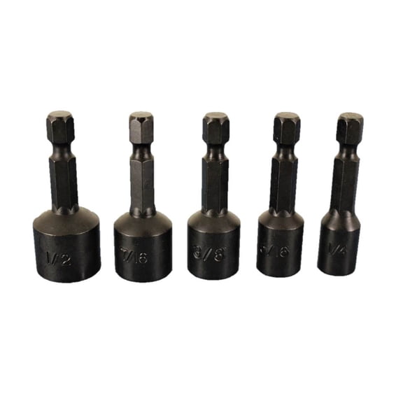 TEMO 5-Piece Impact Ready Magnetic Nutsetter Set 1/4" (6.4mm), 3/8" (9.5mm), 5/16" (8mm), 7/16" (11mm), 1/2 inch (13mm)