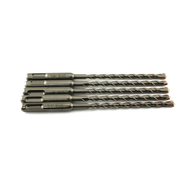 TEMO 5 pc Sds-Plus Rotary Hammer Drill Bit Set 1/4x 4 x 6 Inch