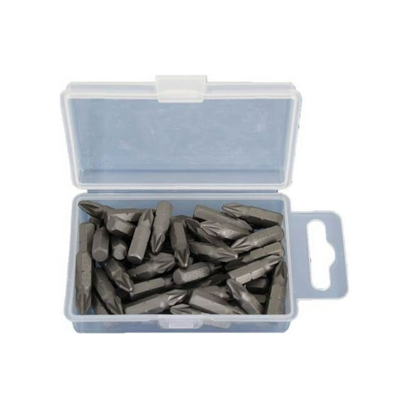 TEMO 50 pc Pozi PZ2 Impact Ready 1 Inch (25 mm) Length Screwdriver Insert Bit Hex Shank with Quick Release Slot