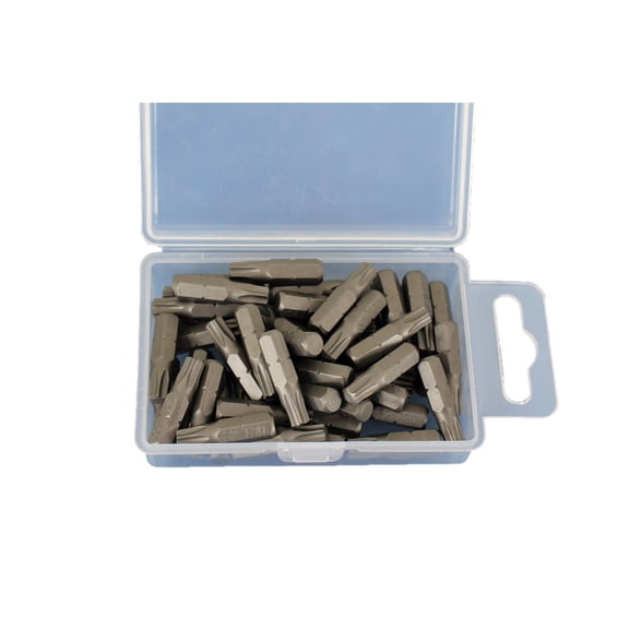 TEMO 50 pc T30 Torx 6 Point Impact Ready 1 Inch (25 mm) Long Screwdriver Insert Bits Hex Shank with Quick Release Slot