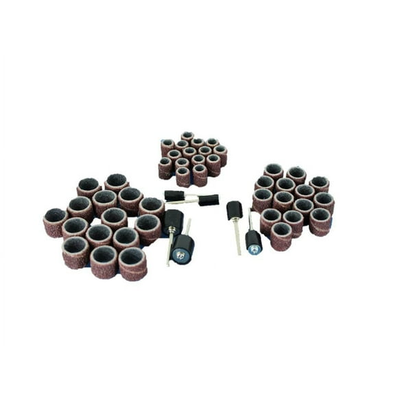 TEMO 51 pc Mixed Size 1/4 Inch (6 mm) 3/8 Inch (9 mm) 1/2 Inch (13 mm) Sand Drum 60 Grit Coarse with 1/8 Inch (3 mm) Mandrels for Dremel and Compatible Rotary Tool